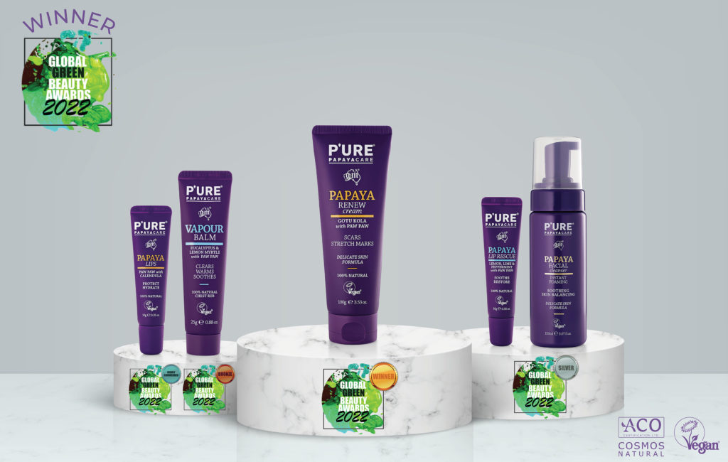 P’URE Papayacare Wins Global Green Beauty Awards